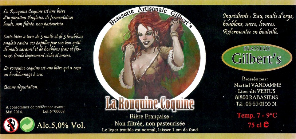Etiquette BRASSERIE GILBERT'S 01