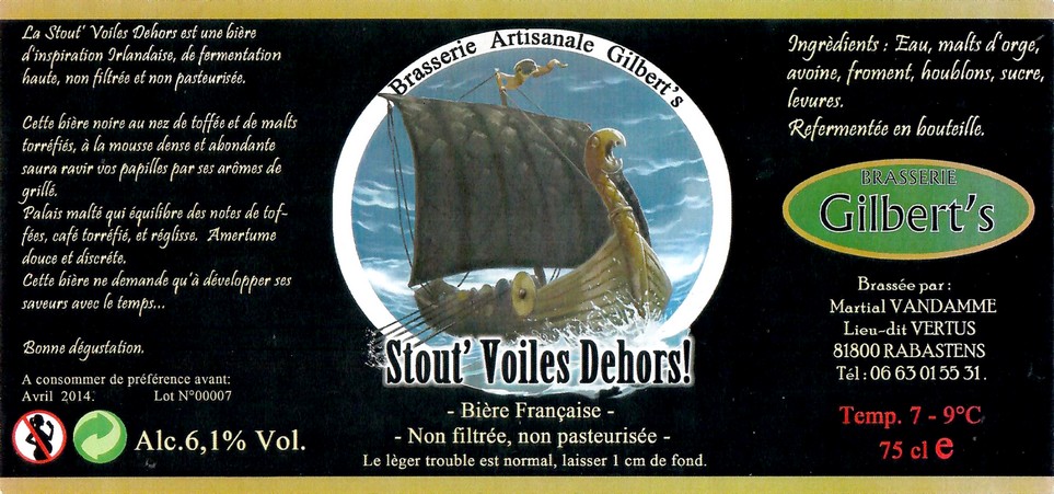 Etiquette BRASSERIE GILBERT'S 03