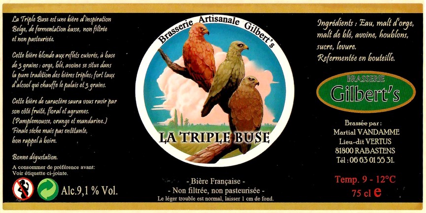 Etiquette BRASSERIE GILBERT'S 05