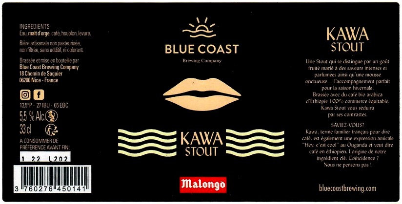 etiquette BRASSERIE BLUE COAST BREWING CO 09