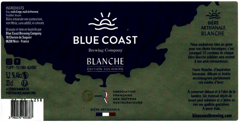 etiquette BLUE COAST BREWING COMPANY 12