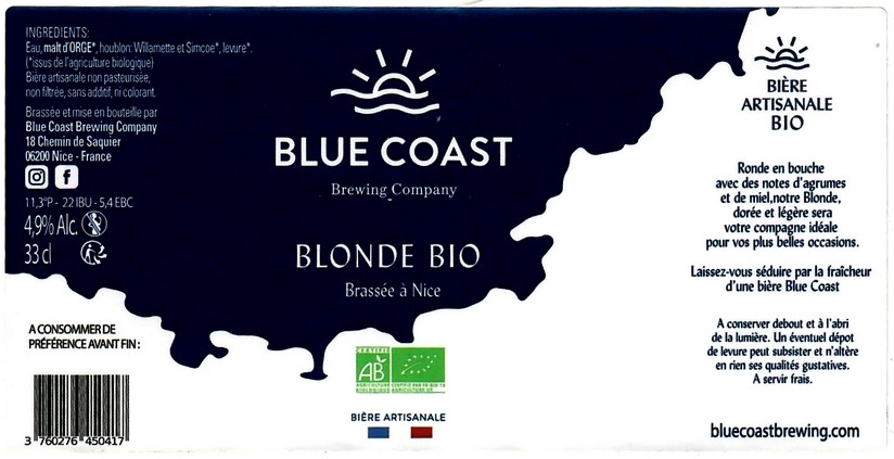 etiquette BLUE COAST BREWING COMPANY 14