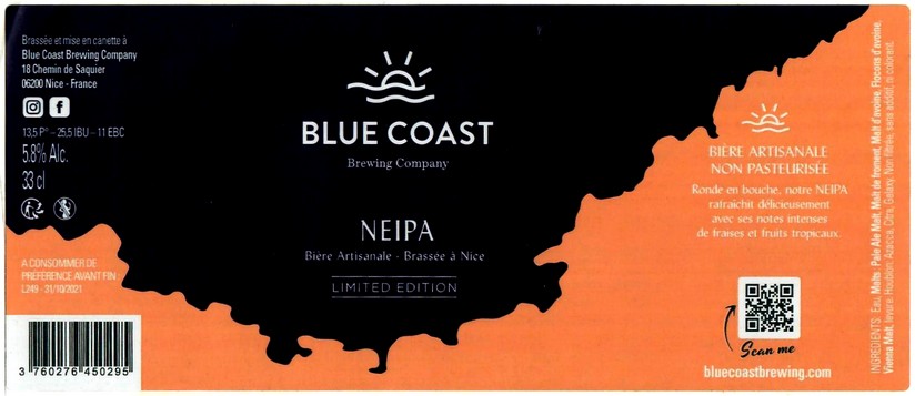 etiquette BLUE COAST BREWING COMPANY 16
