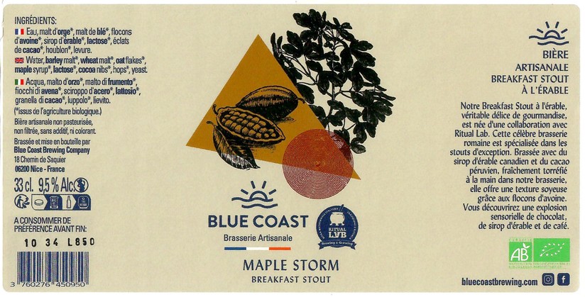 Etiquette BLUE COAST BREWING COMPANY 20