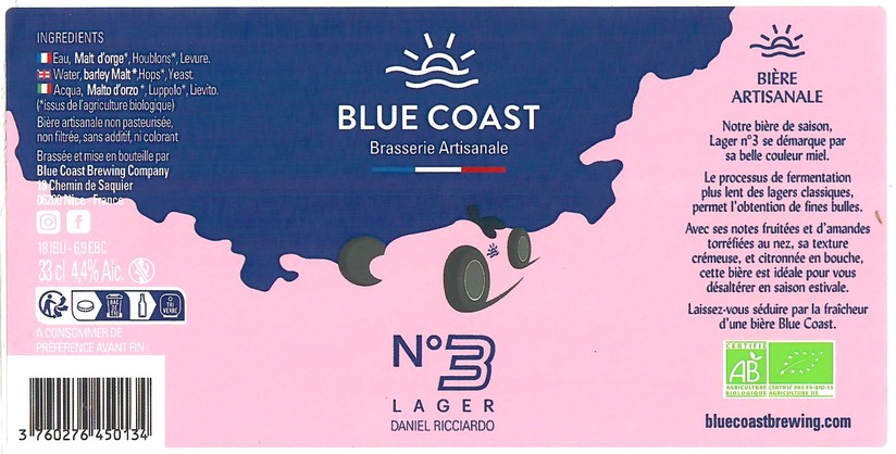 Etiquette BLUE COAST BREWING COMPANY 21