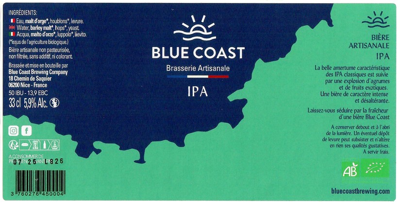 Etiquette BLUE COAST BREWING COMPANY 23