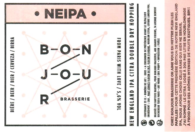 Etiquette BONJOUR BRASSERIE 15