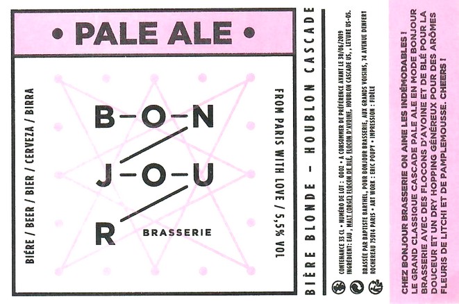 Etiquette BONJOUR BRASSERIE 19