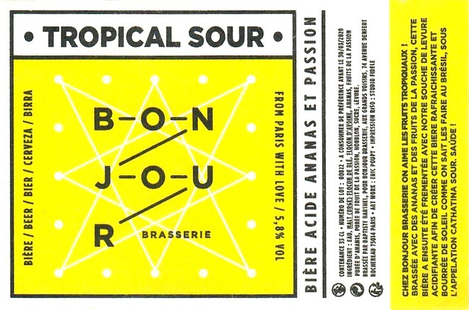 Etiquette BONJOUR BRASSERIE 21