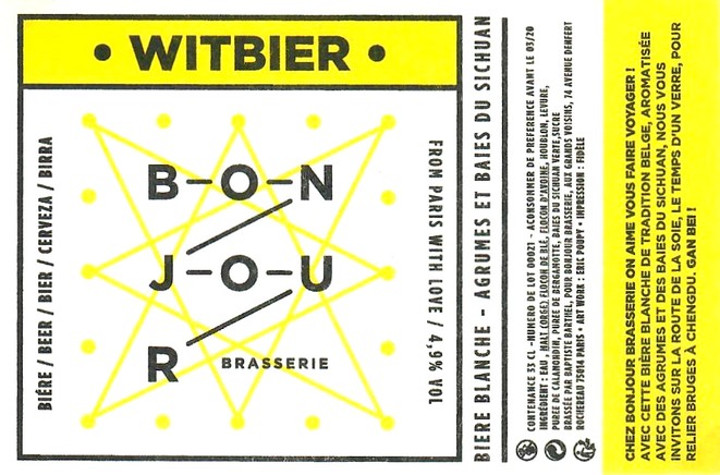 Etiquette BONJOUR BRASSERIE 22