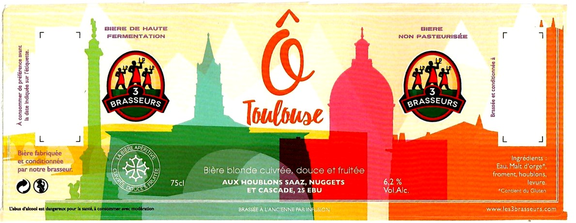 etiquette BRASSERIE LES 3 BRASSEURS LABEGE 01