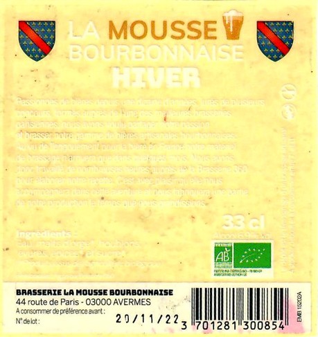 Etiquette BRASSERIE 360 17B