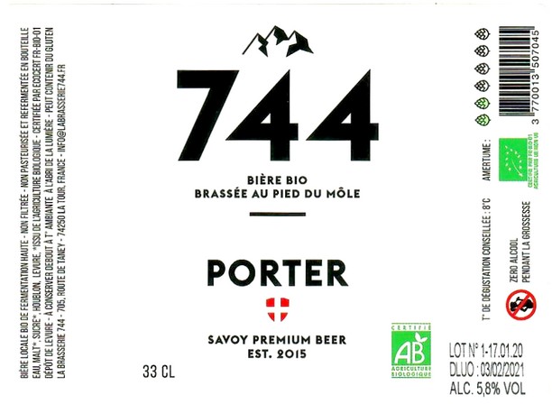 Etiquette BRASSERIE 744 02