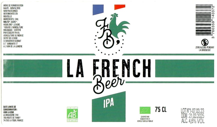 Etiquette BRASSERIE 744 05