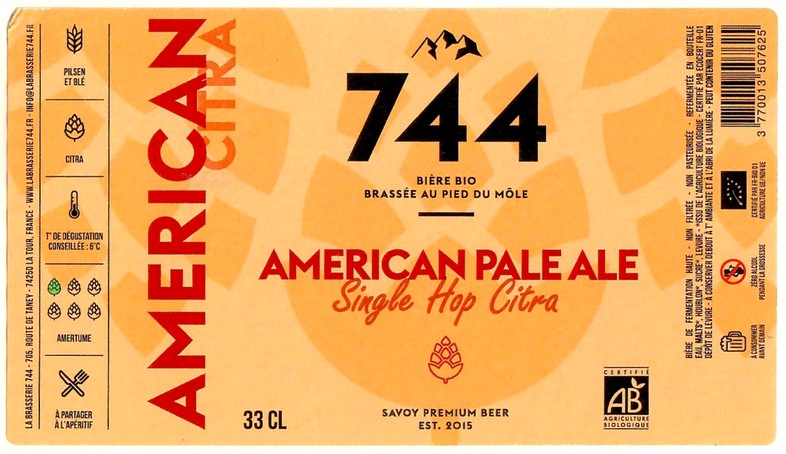 Etiquette BRASSERIE 744 40