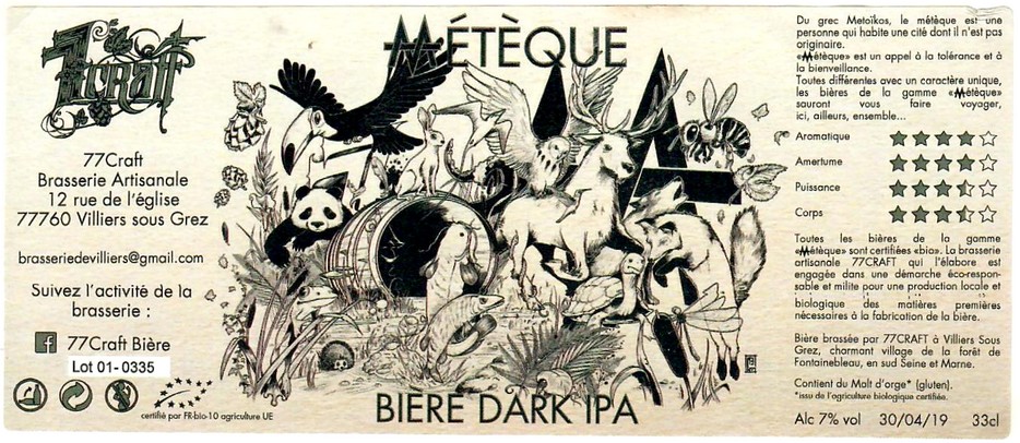 Etiquette BRASSERIE 77 CRAFT 07