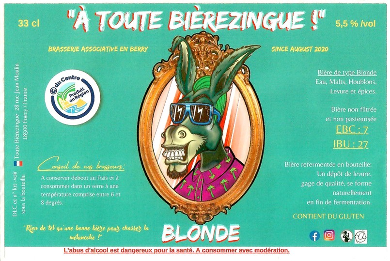 Etiquette BRASSERIE A TOUTE BIEREZINGUE 16