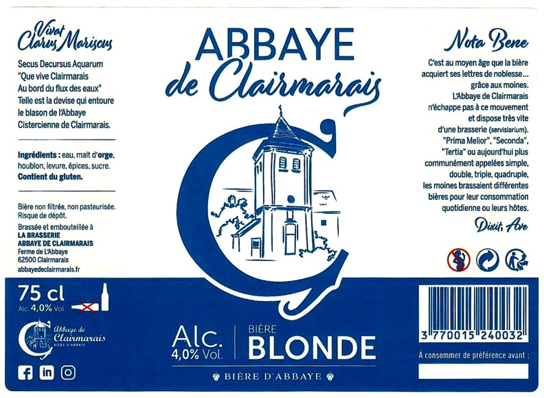 etiquette BRASSERIE ABBAYE DDE CLAIRMARAIS 03