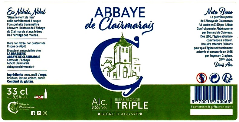 etiquette BRASSERIE ABBAYE DDE CLAIRMARAIS 05