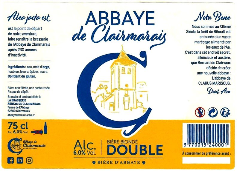 etiquette BRASSERIE ABBAYE DDE CLAIRMARAIS 06