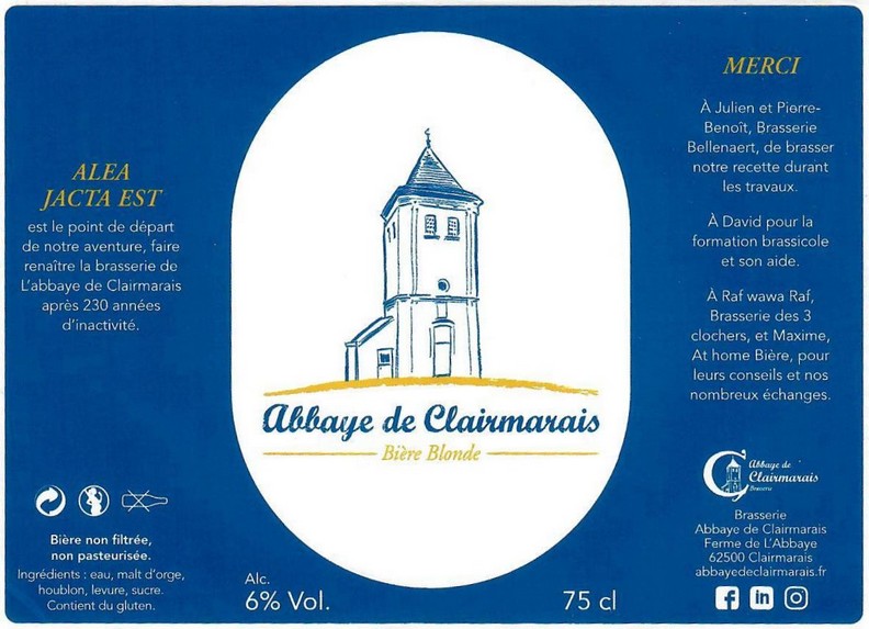 Etiquette BRASSERIE ABBAYE DE CLAIRMARAIS 08