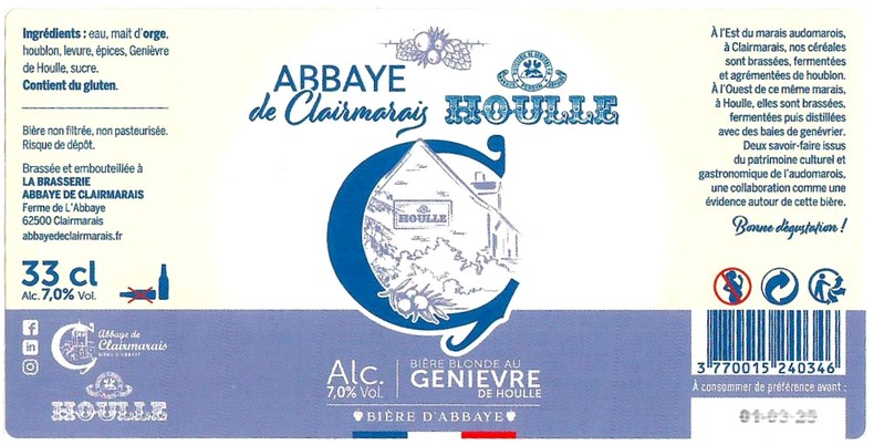 Etiquette BRASSERIE ABBAYE DDE CLAIRMARAIS 16