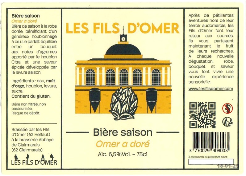 Etiquette BRASSERIE ABBAYE DE CLAIRMARAIS 25