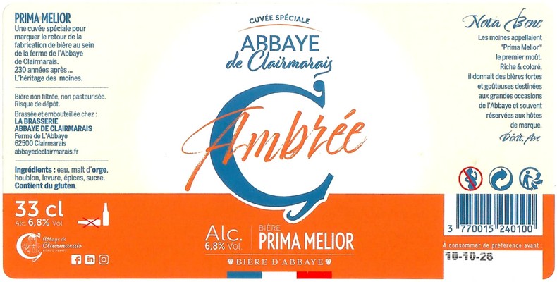 Etiquette BRASSERIE DE CLAIRMARAIS 27