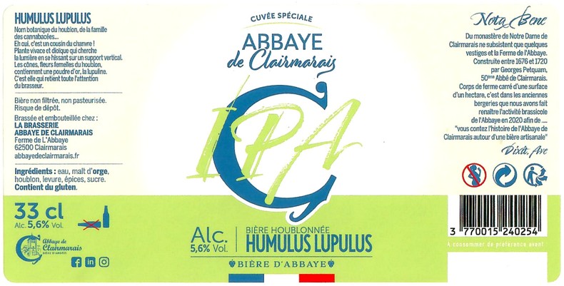 Etiquette BRASSERIE DE CLAIRMARAIS 28