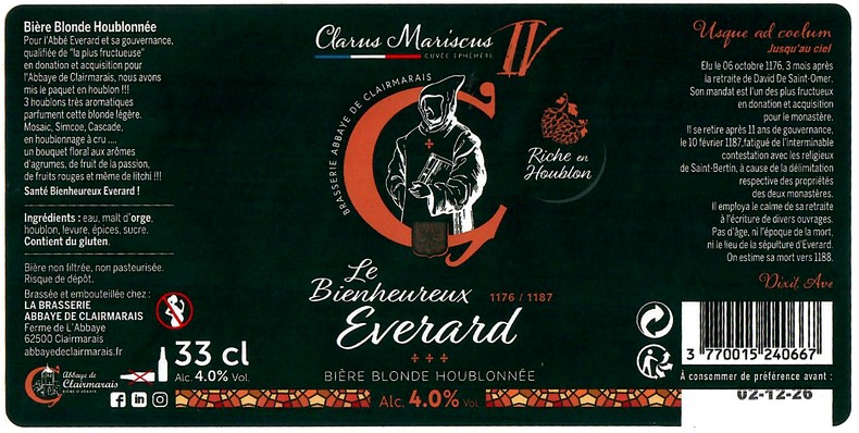 Etiquette BRASSERIE DE CLAIRMARAIS 39