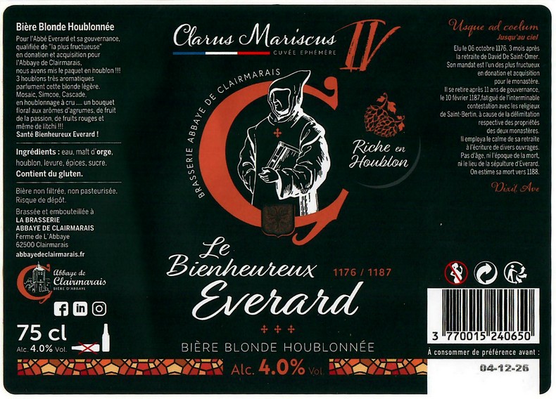 Etiquette BRASSERIE DE CLAIRMARAIS 40