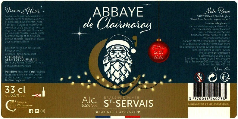 Etiquette BRASSERIE ABBAYE DE CLAIRMARAIS 45