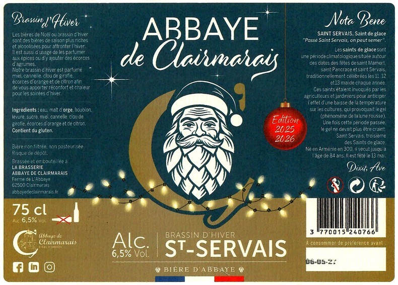 Etiquette BRASSERIE ABBAYE DE CLAIRMARAIS 52