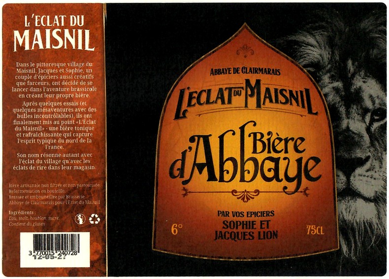 Etiquette BRASSERIE ABBAYE DE CLAIRMARAIS 53