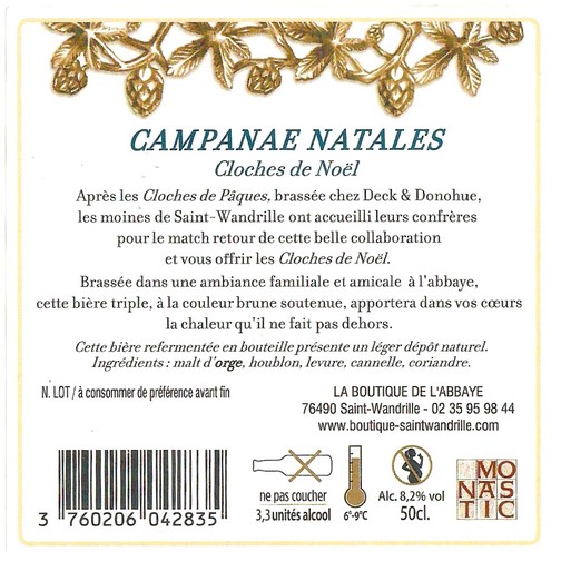 Etiquette BRASSERIE ABBAYE DE SAINT WANDRILLE 07B