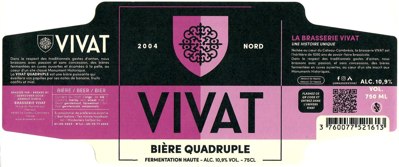 Etiquette BRASSERIE ABBAYE DU CATEAU 101