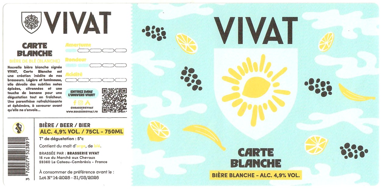 Etiquette BRASSERIE ABBAYE DU CATEAU 108