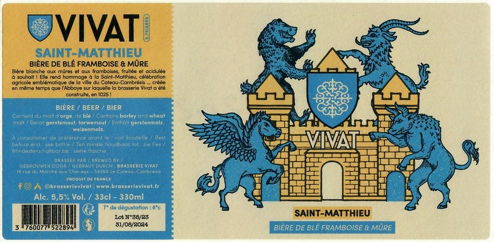 Etiquette BRASSERIE ABBAYE DU CATEAU 113