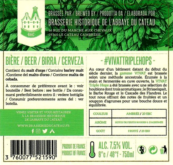 etiquette BRASSERIE DE L'ABBAYE DU CATEAU 67B