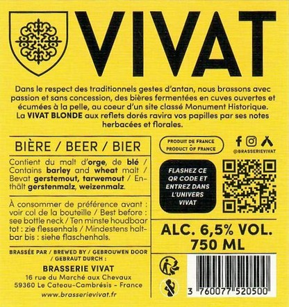 Etiquette BRASSERIE ABBAYE DU CATEAU 76B