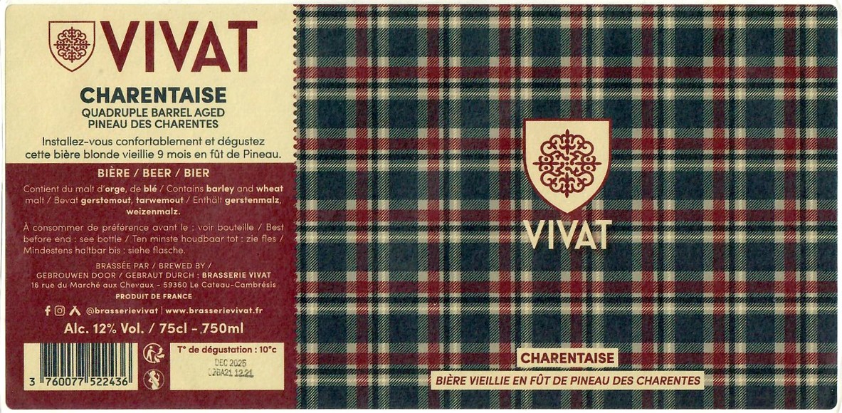 Etiquette BRASSERIE ABBAYE DU CATEAU 84