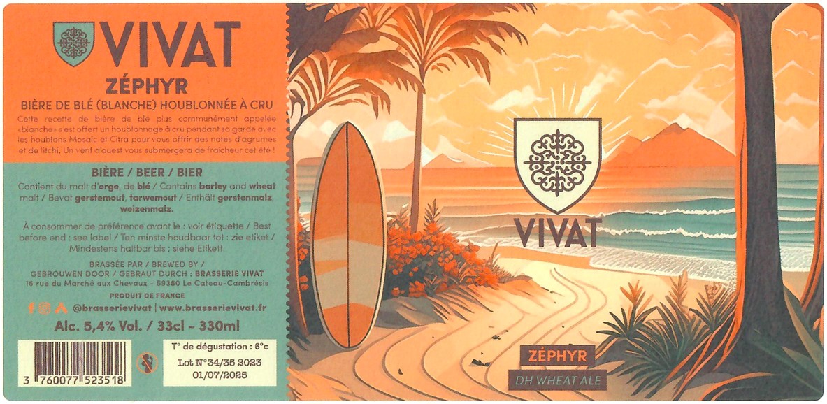 Etiquette BRASSERIE ABBAYE DU CATEAU 92