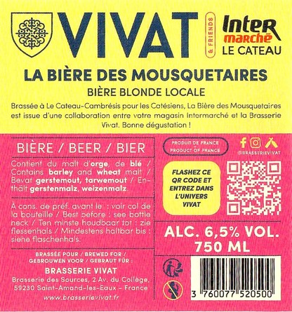 Etiquette BRASSERIE ABBAYE DU CATEAU 98B