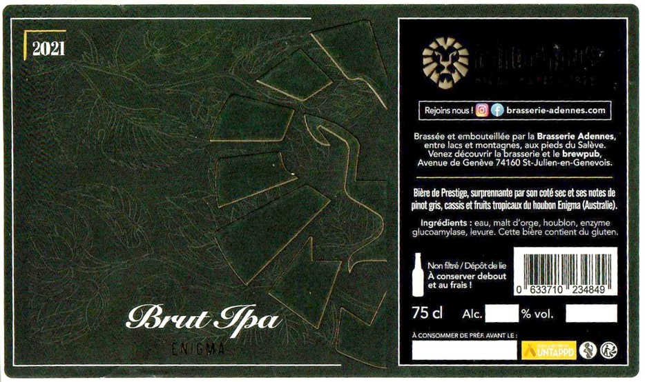 Etiquette BRASSERIE ADENNES 01