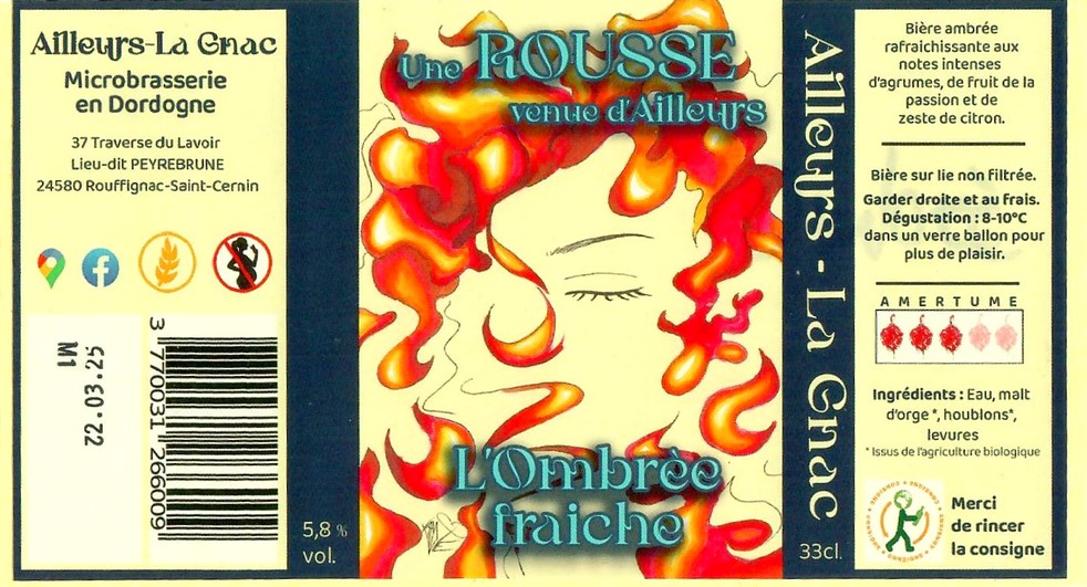 Etiquette BRASSERIE AILLEURS LA GNAC 01