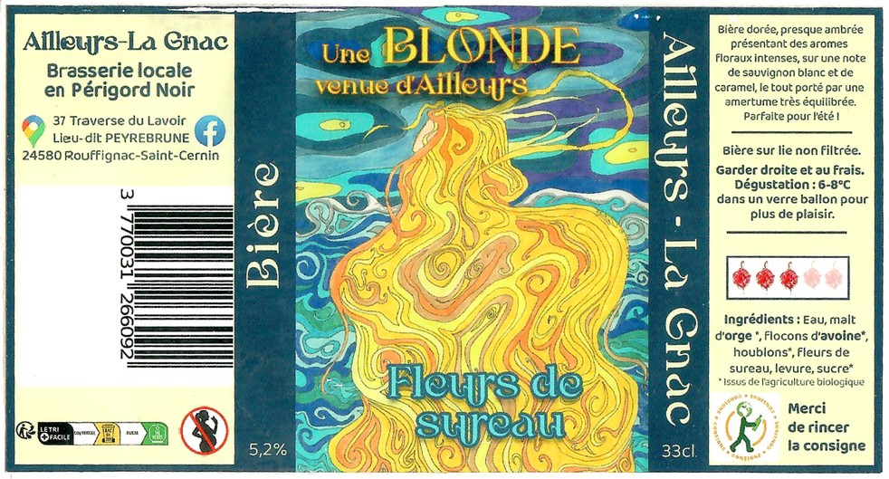 Etiquette BRASSERIE AILLEURS LA GNAC 08