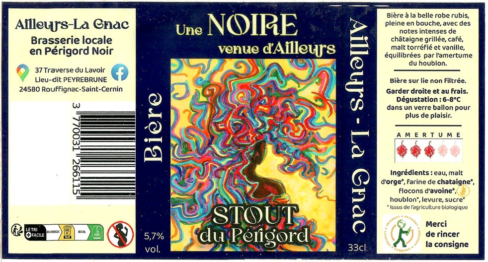 Etiquette BRASSERIE AILLEURS LA GNAC 15