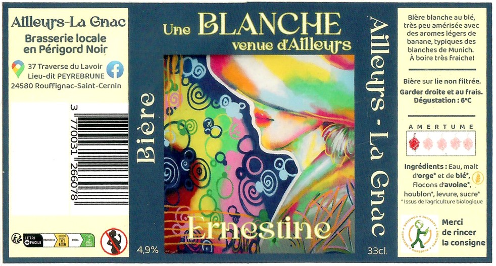 Etiquette BRASSERIE AILLEURS LA GNAC 17