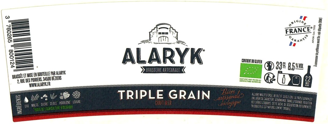 Etiquette BRASSERIE ALARYK 18