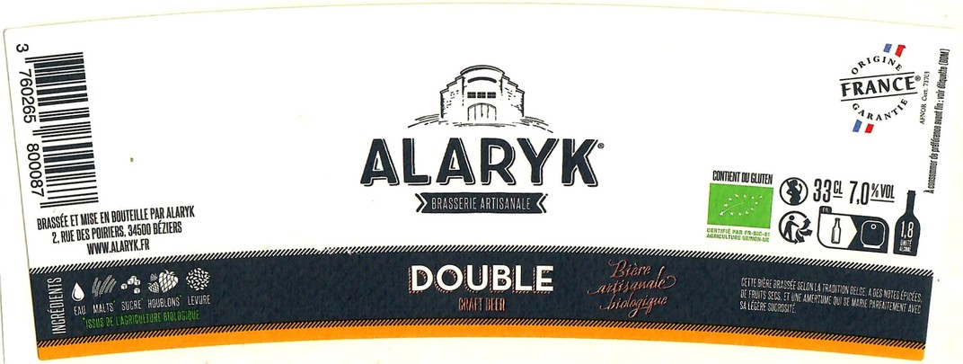 Etiquette BRASSERIE ALARYK 20